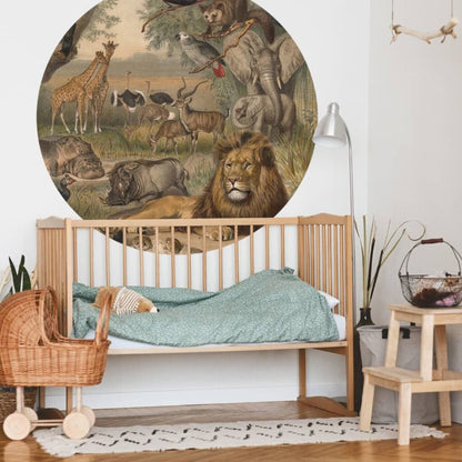 Wallart Círculo De Papel Pintado Animals Of Africa 142,5 Cm_3