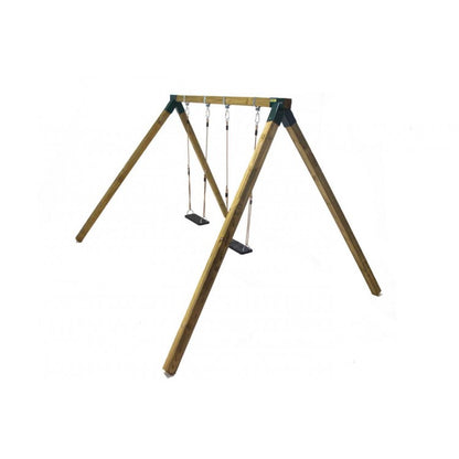 Columpio Doble De Madera Cuadrada Masgames Karai Deluxe Adultos (caucho Y Cuerdas)._1