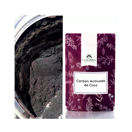 Carvão de coco ativado. Camassia