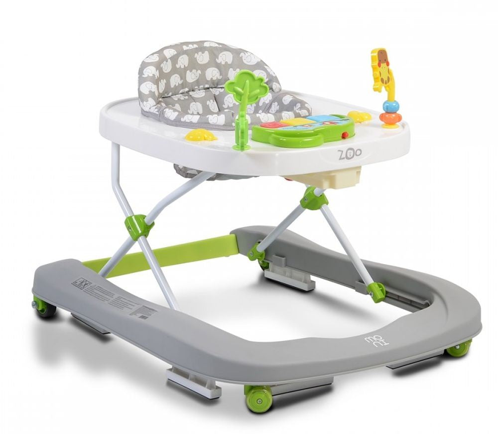 Andador Con Bandeja Musical Y Juguetes Zoo Grey_0