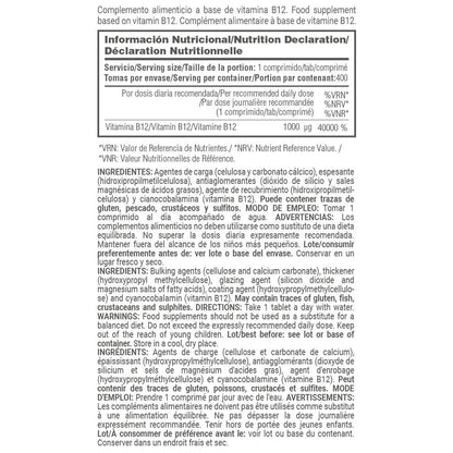 Vitamina B12 1000μg - 400 Comprimidos - Suplemento B12 - Masmusculo_4