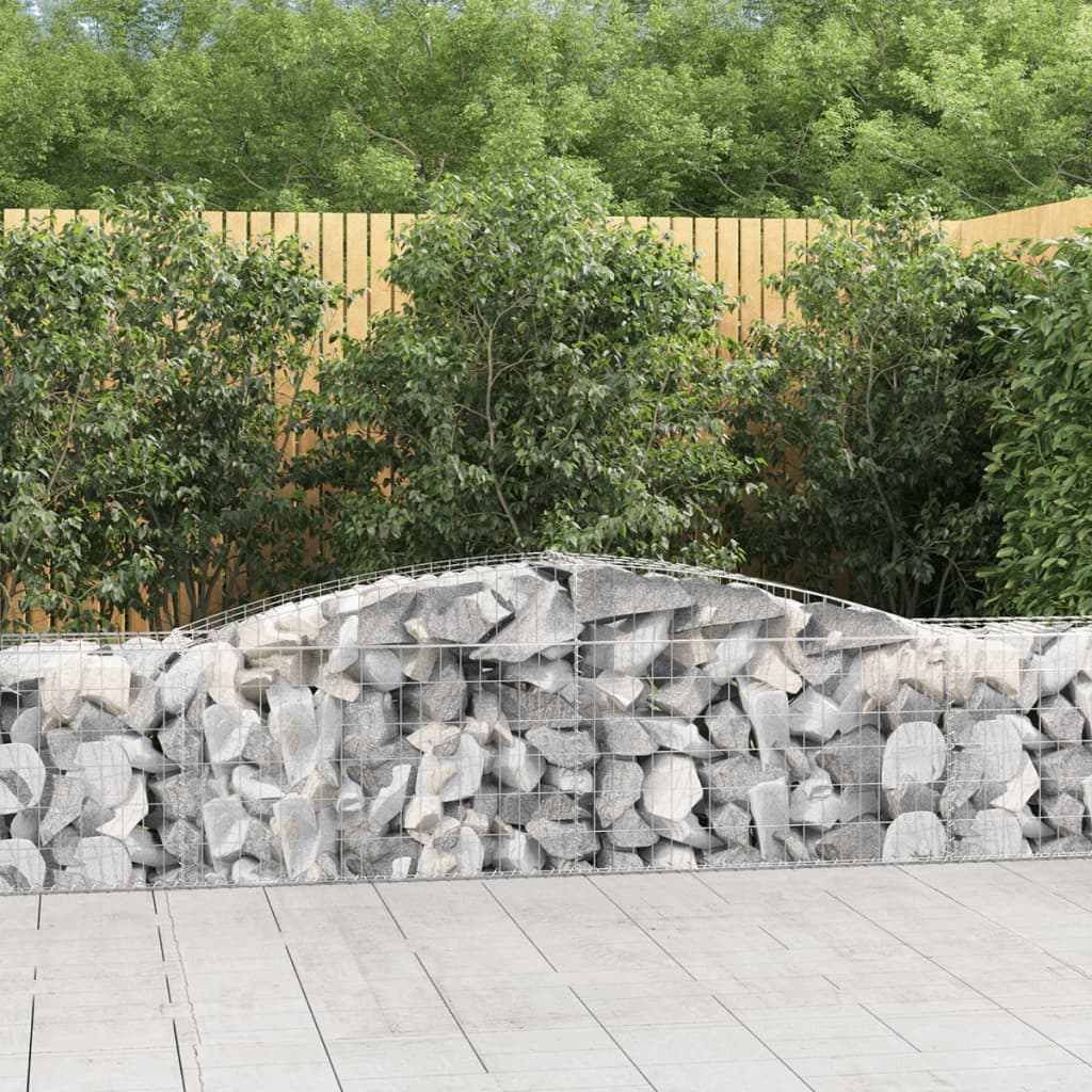 Cestas De Gaviones 3 Uds Forma De Arco Hierro 400x50x60/80 Cm_1