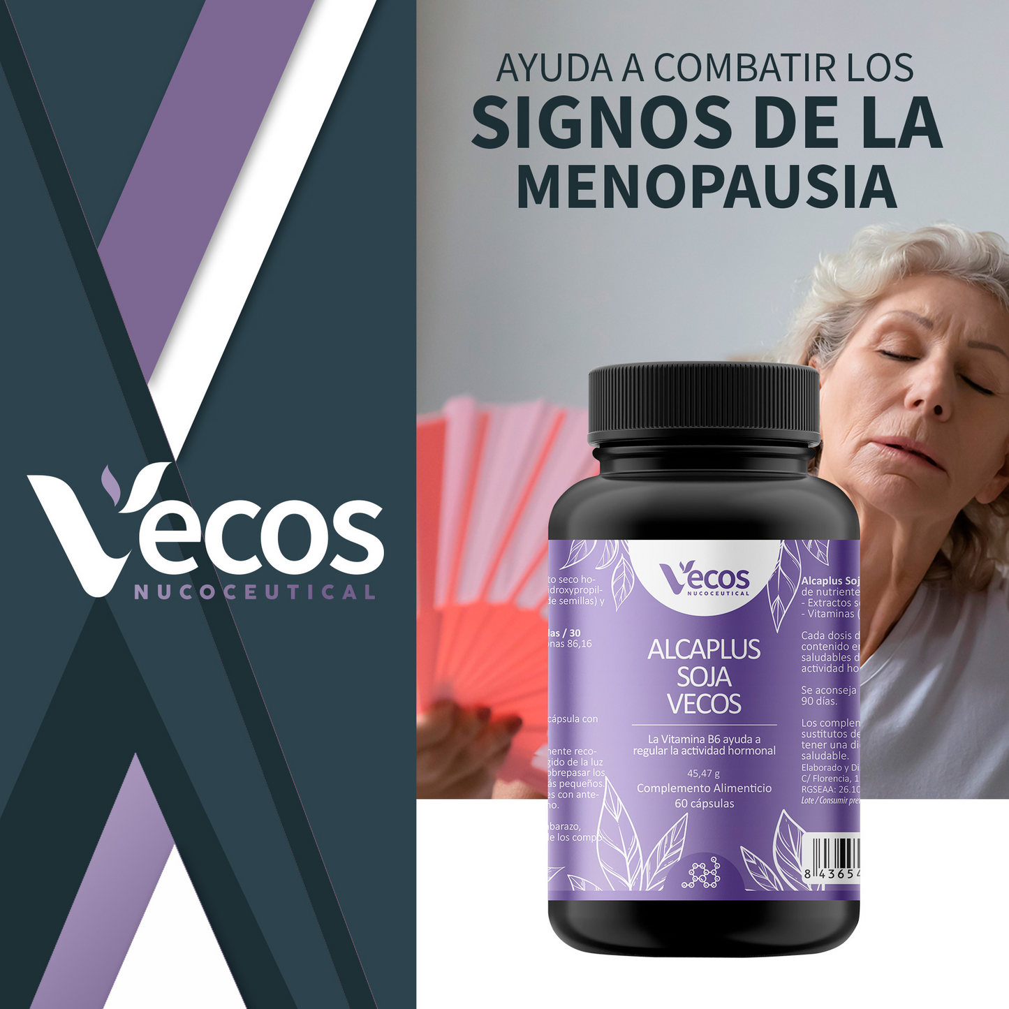 Alcaplus Soja Vecos 60 Cápsulas | Menopausia, Digestión Y Equilibrio Hormonal | Isoflavonas + Vitamina B6_1