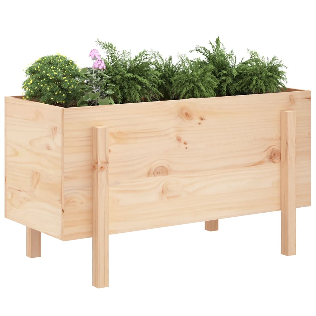 Arriate Elevado De Jardín Madera Maciza De Pino 101x50x57 Cm_2