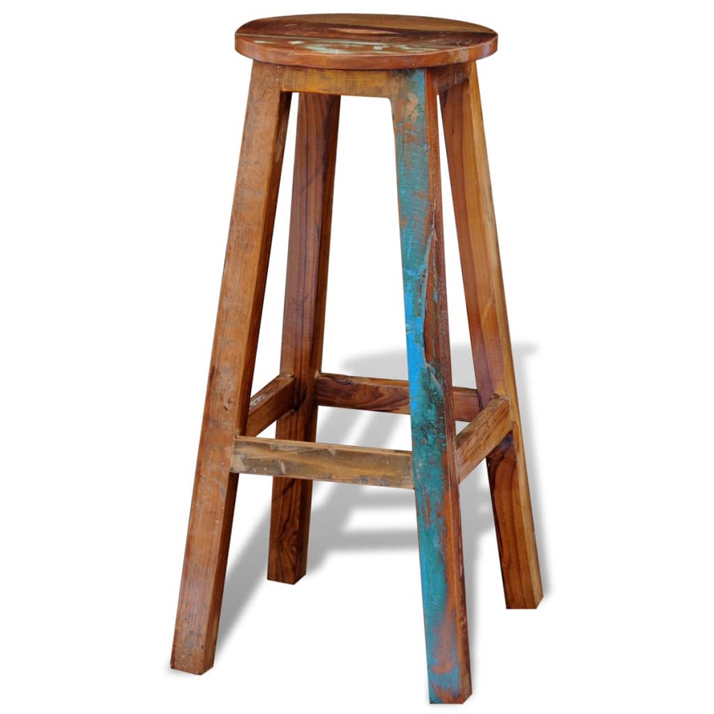 Taburete De Bar Madera Maciza Reciclada_3