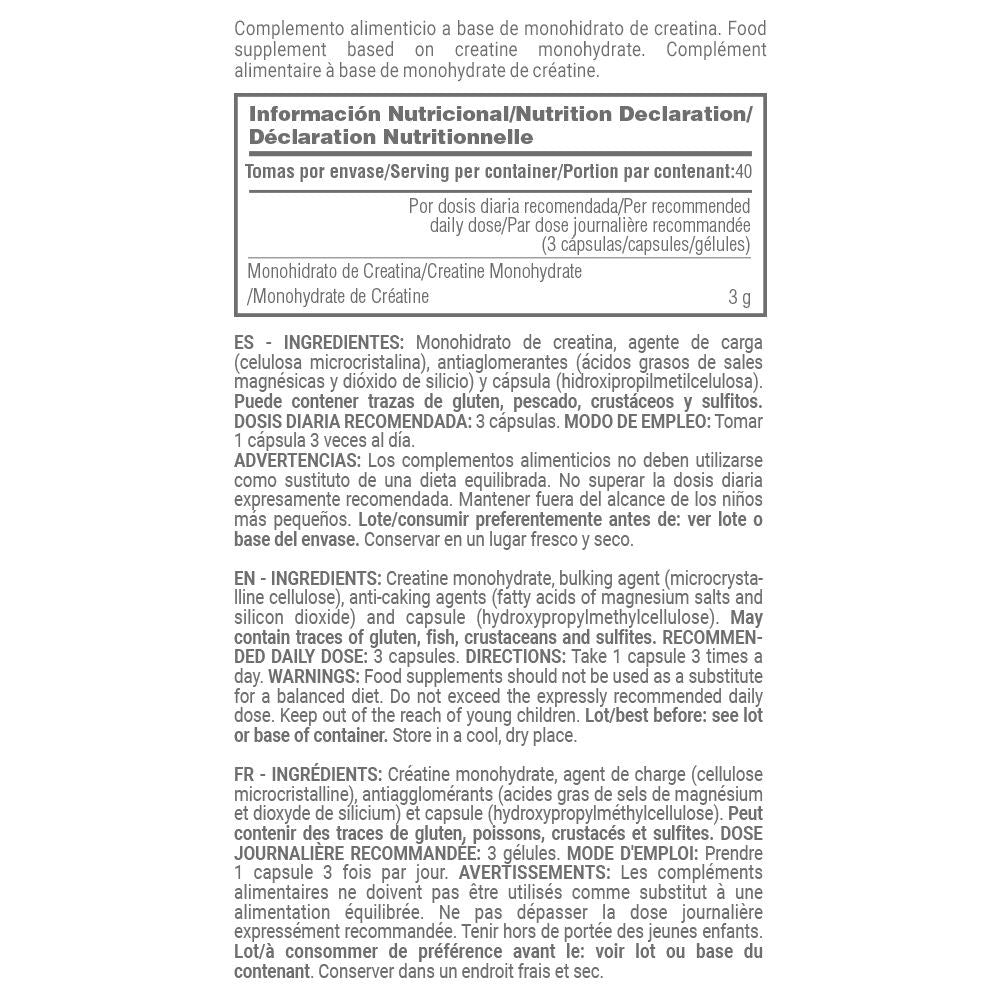 Creatina Monohidrato 200 Mesh - 120 Cápsulas Vegetales - Aumento De La Masa Muscular - Masmusculo_5