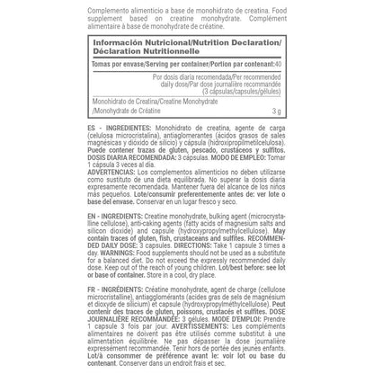 Creatina Monohidrato 200 Mesh - 120 Cápsulas Vegetales - Aumento De La Masa Muscular - Masmusculo_5