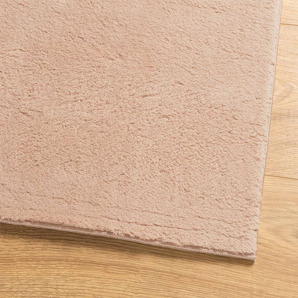 Vidaxl Alfombra De Pelo Corto Suave Lavable Huarte Rosado 60x110 Cm_3
