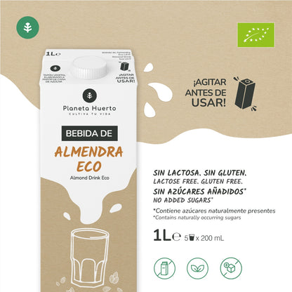 Pack 6x Bebida de Almendra Eco Planeta Huerto 1L