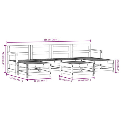 Vidaxl Juego De Muebles De Jardín 7 Pzas Madera Maciza Abeto Douglas_2