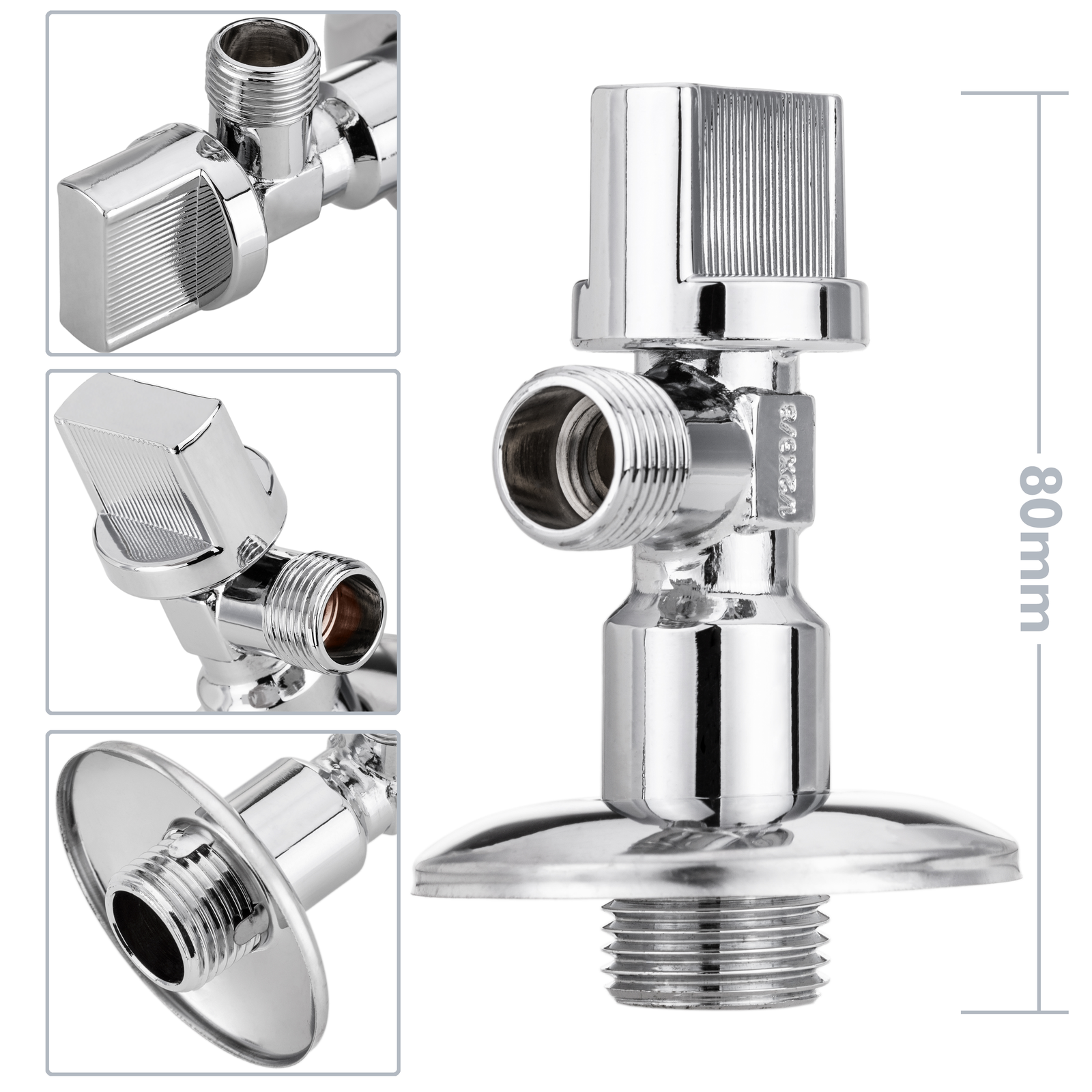 Llave De Paso Cisterna En Escuadra 1/2 - 3/8 Cromado_1