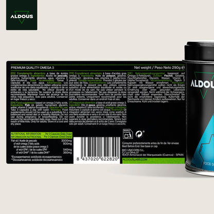 Ómega 3 - 3000 mg | EPA e DHA Aldous 210 cápsulas