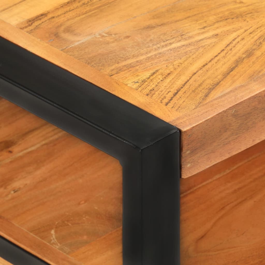 Mesa De Centro De Madera Maciza De Acacia 120x60x40 Cm_1