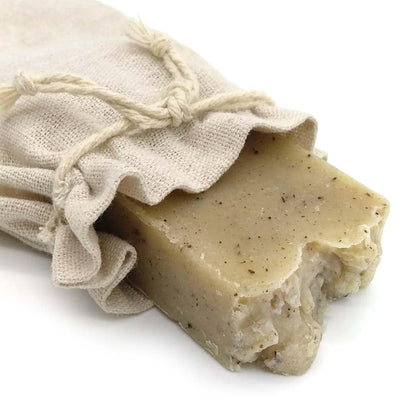 Jabón Natural Avena Y Coco 90g En Bolsa Regalo De Yute - Piel Mixta - Exfolia Pieles Sensibles - Cara, Manos Y Cuerpo_0