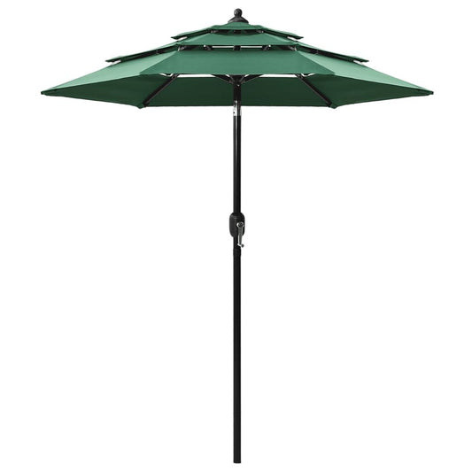 Vidaxl Sombrilla De Jardín De 3 Niveles Con Palo De Aluminio Verde 2 M_0