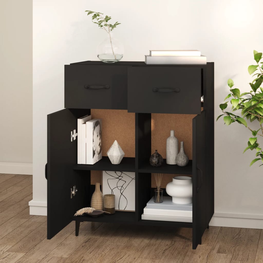 Aparador De Madera De Ingeniería Negro 69,5x34x90 Cm / Vetonek_4