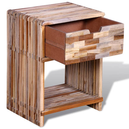 Mesita De Noche Con Cajón Madera De Teca Reciclada_4