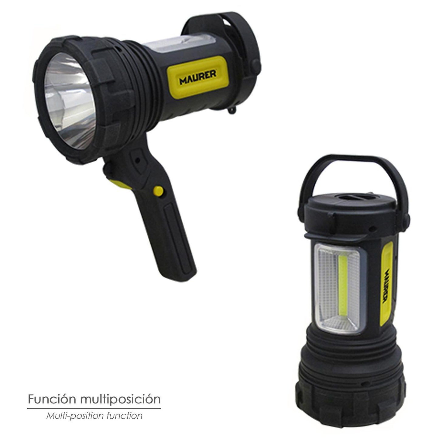 Linterna Led De Mano Multifunción Con Asa A Pilas (3 Aa) 200 Lumenes 3 Posiciones_2