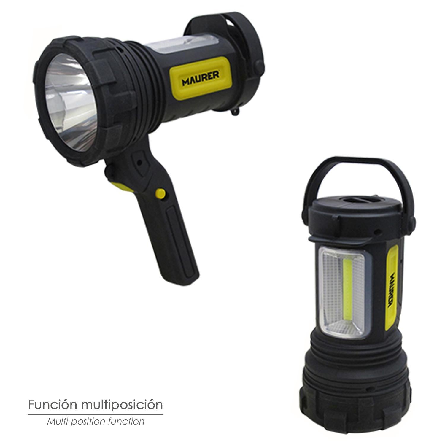 Linterna Led De Mano Multifunción Con Asa A Pilas (3 Aa) 200 Lumenes 3 Posiciones_2