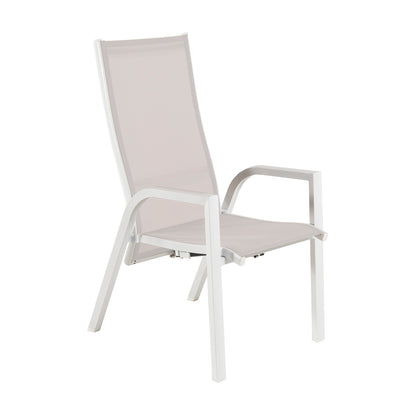 Sillón Para Jadín, Aluminio Blanco, Aluminio Y Textilene, Color Blanco, Sillon:110x57x70_0