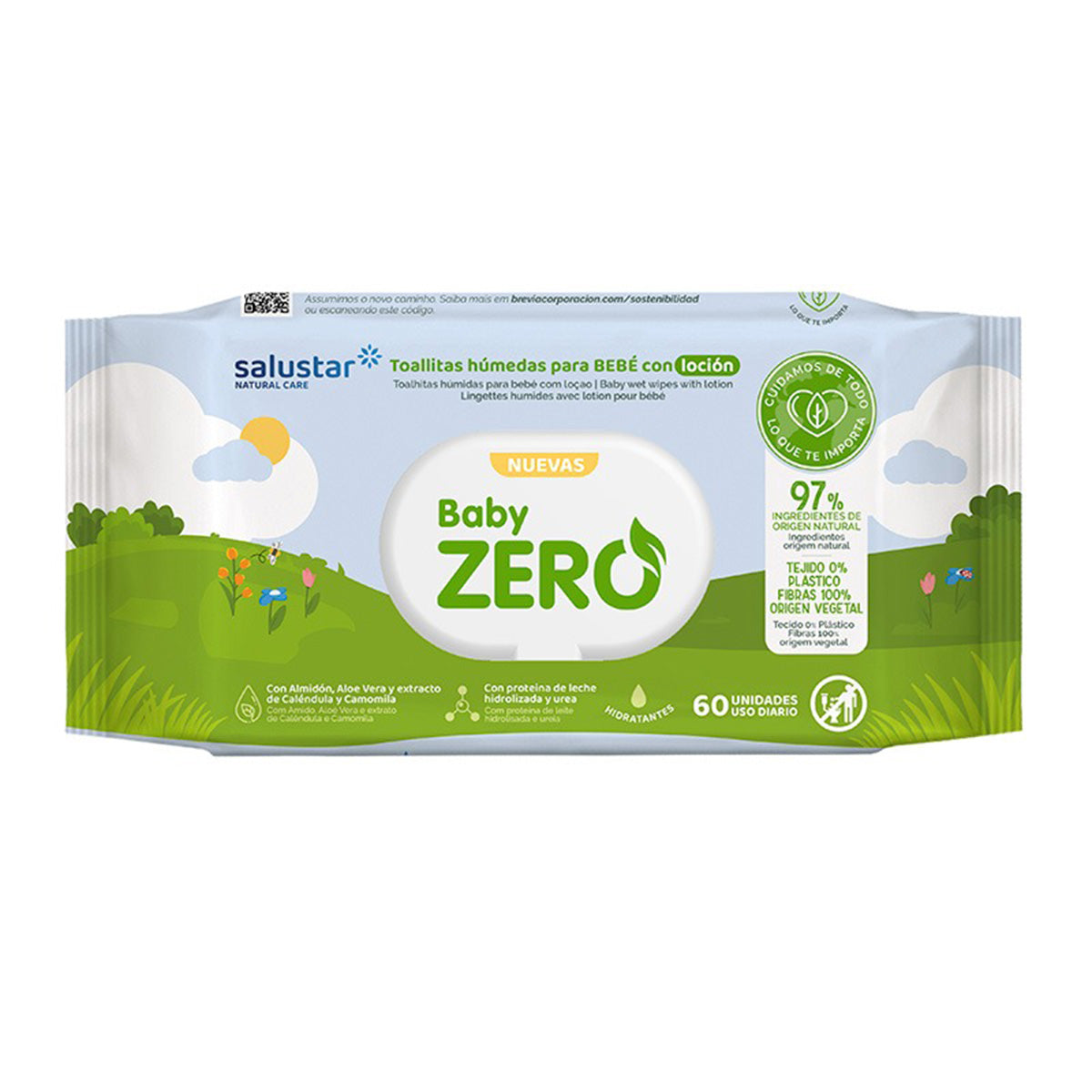 Toalhitas biodegradáveis ​​Salustar para bebé 80 unidades