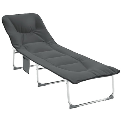Tumbona Plegable Tela Gris Antracita_1