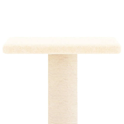 Rascador Para Gatos Con Postes De Sisal Color Crema 73 Cm_3