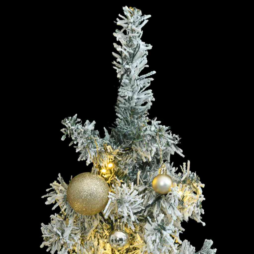 Vidaxl Árbol De Navidad Estrecho Con 300 Led Y Bolas Y Nieve 270 Cm_1