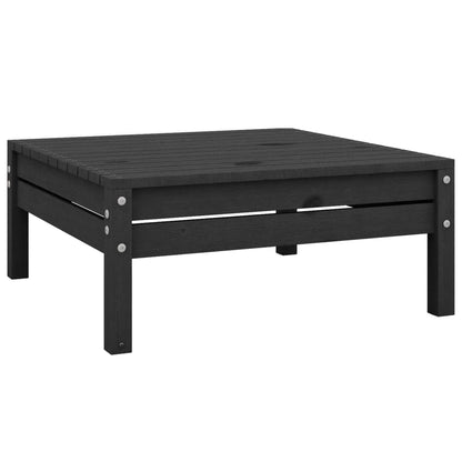 Juego De Muebles De Jardín 5 Pzas Madera De Pino Maciza Negro / Vetonek_3