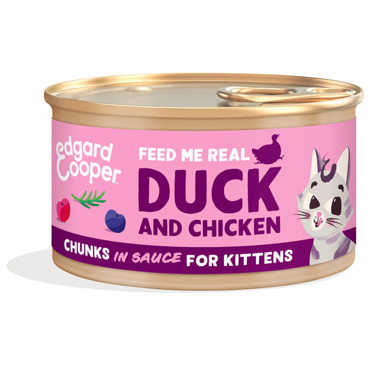Edgard &amp; Cooper Ração Húmida para Gatos com Molho Pedaços de Pato e Frango 85g