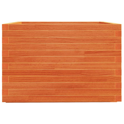 Jardinera Madera Maciza De Pino Marrón Cera 70x70x49,5 Cm_4