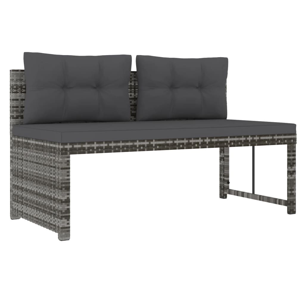 Vidaxl Juego De Comedor De Jardín 4 Piezas Con Cojines Ratán Pe Gris_3