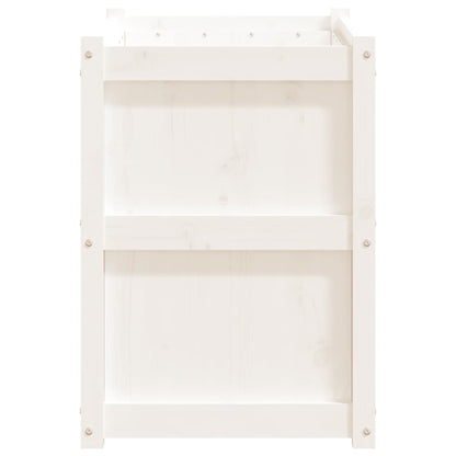 Jardinera De Madera Maciza De Pino Blanca 90x50x70 Cm_5