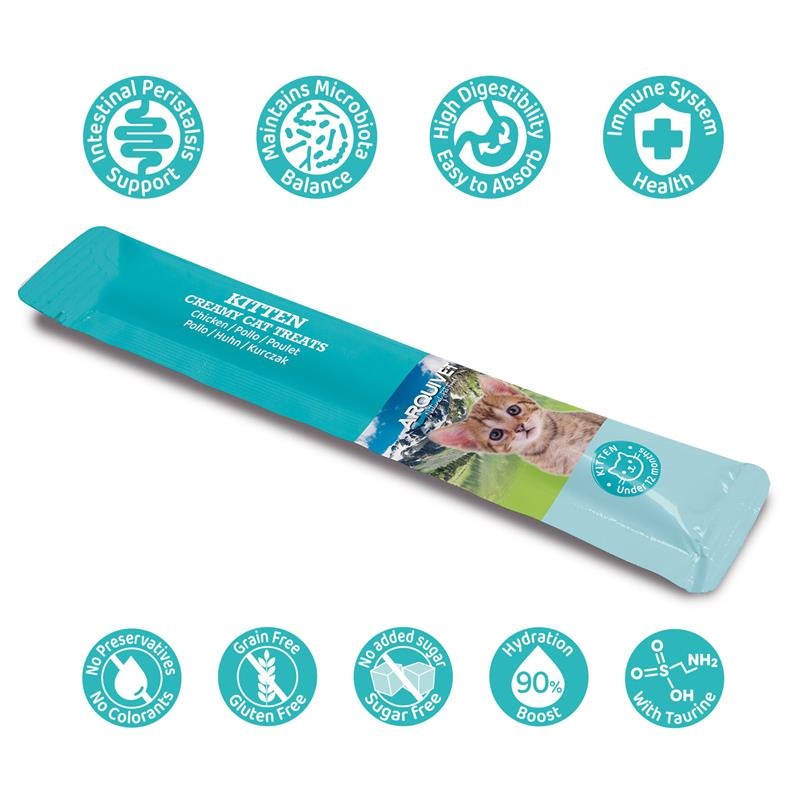 Snacks cremosos para gatos, snack cremoso para gatinhos, frango Arquivet 5x14 g