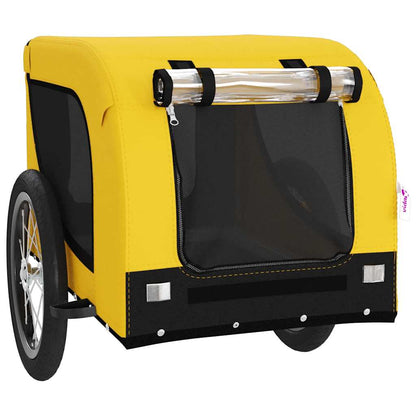Remolque Bicicleta Mascotas Hierro Tela Oxford Amarillo Negro_2