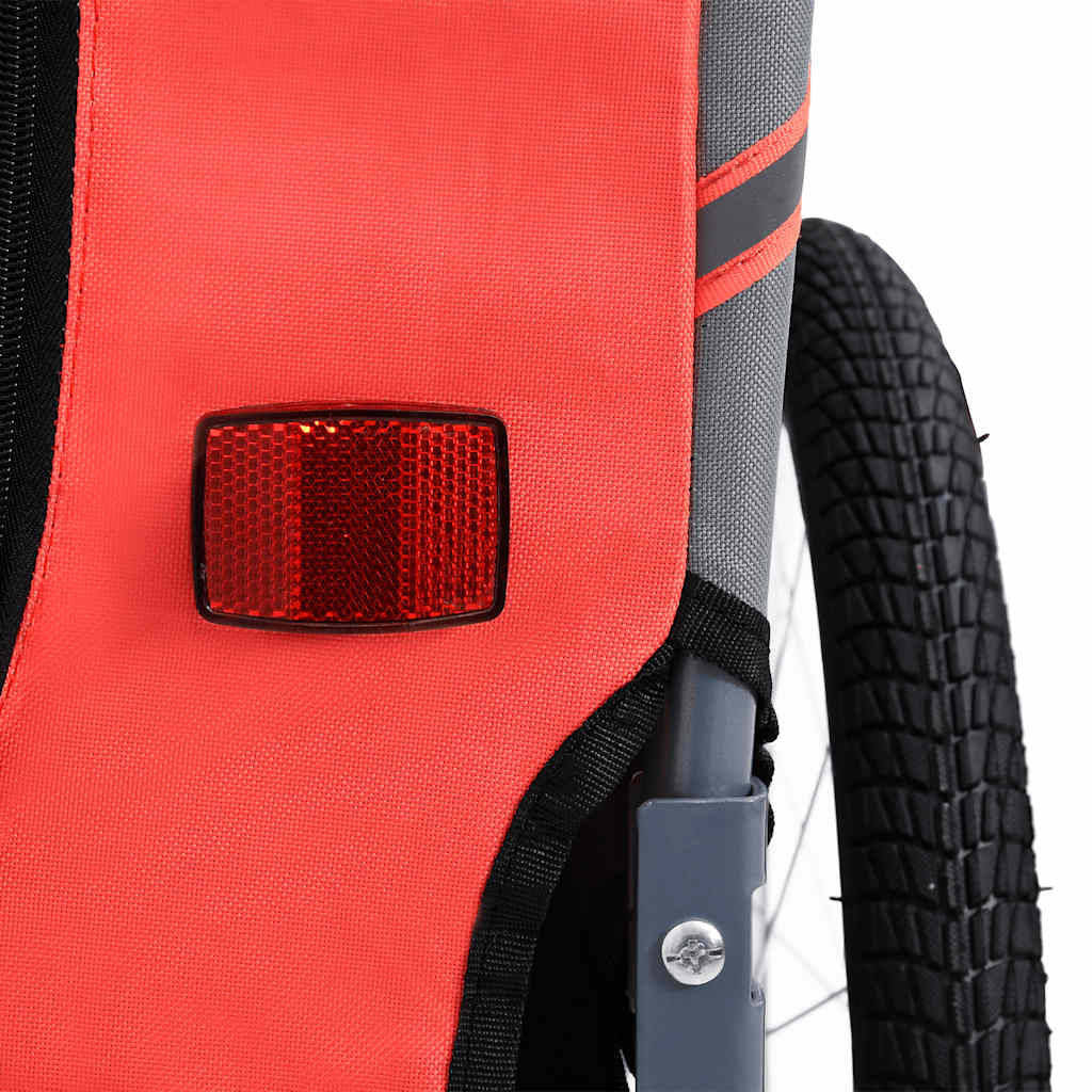 Vidaxl Remolque De Bicicleta Para Mascotas Rojo Y Negro_4