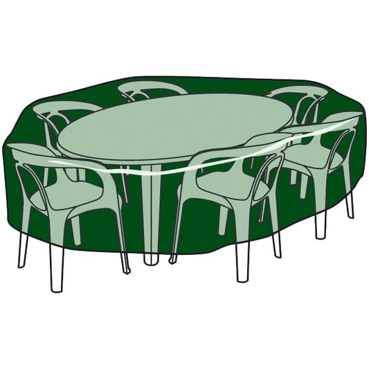 Capa circular para mesas e cadeiras em poliéster, 325 cm x 90 cm
