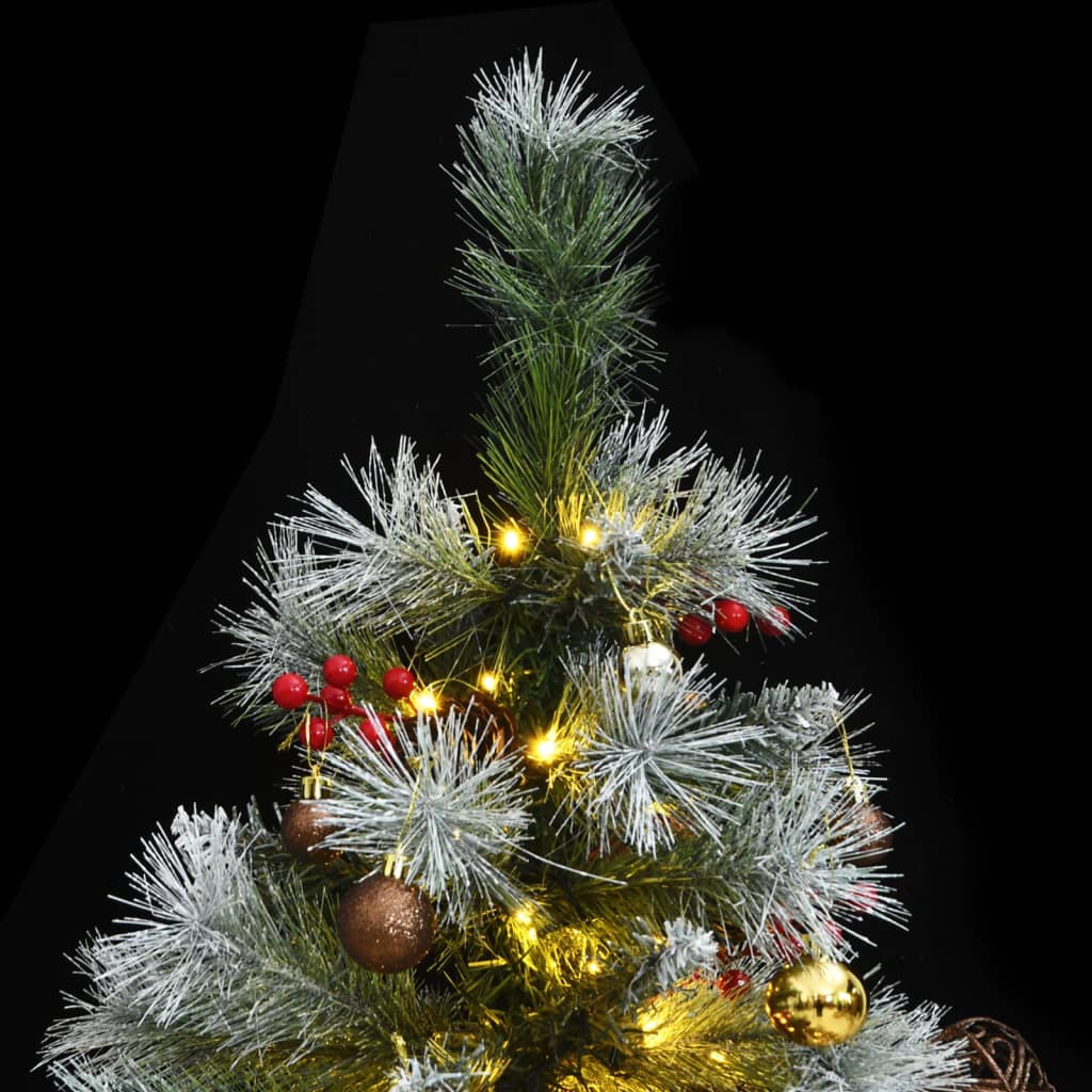 Vidaxl Árbol De Navidad Artificial Con Bisagras 300 Led Y Bolas 180 Cm_1