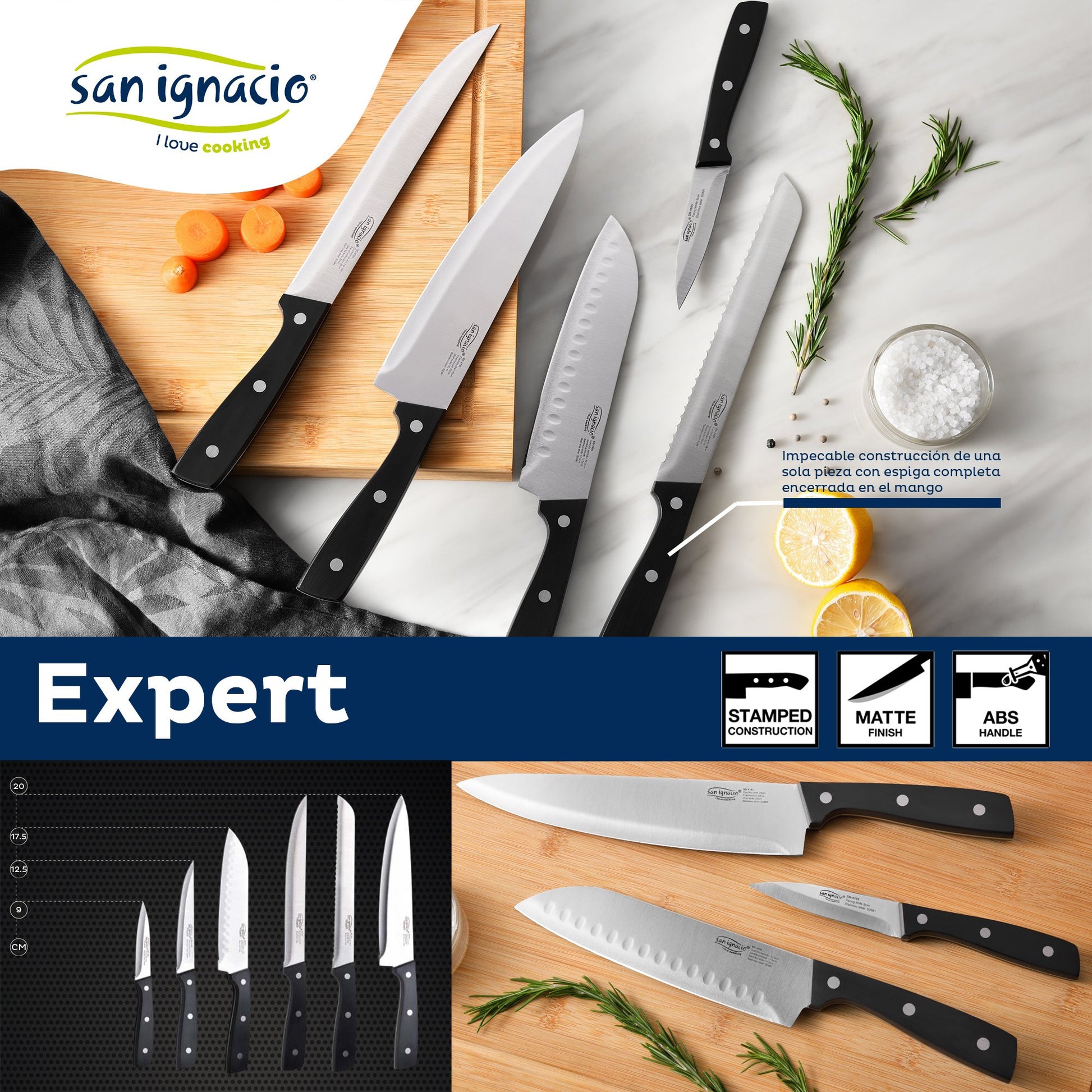 Cuchillo Panero 20cm Acero Inoxidable Expert