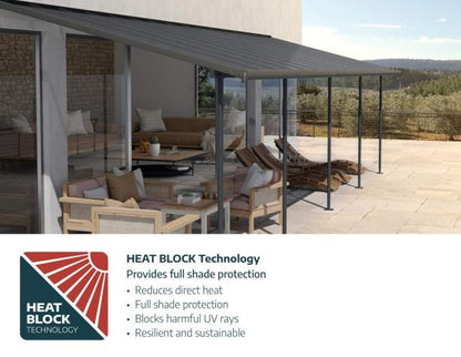 Pérgola anexa Capri 299x735 cm cinzento Canopia da Palram
