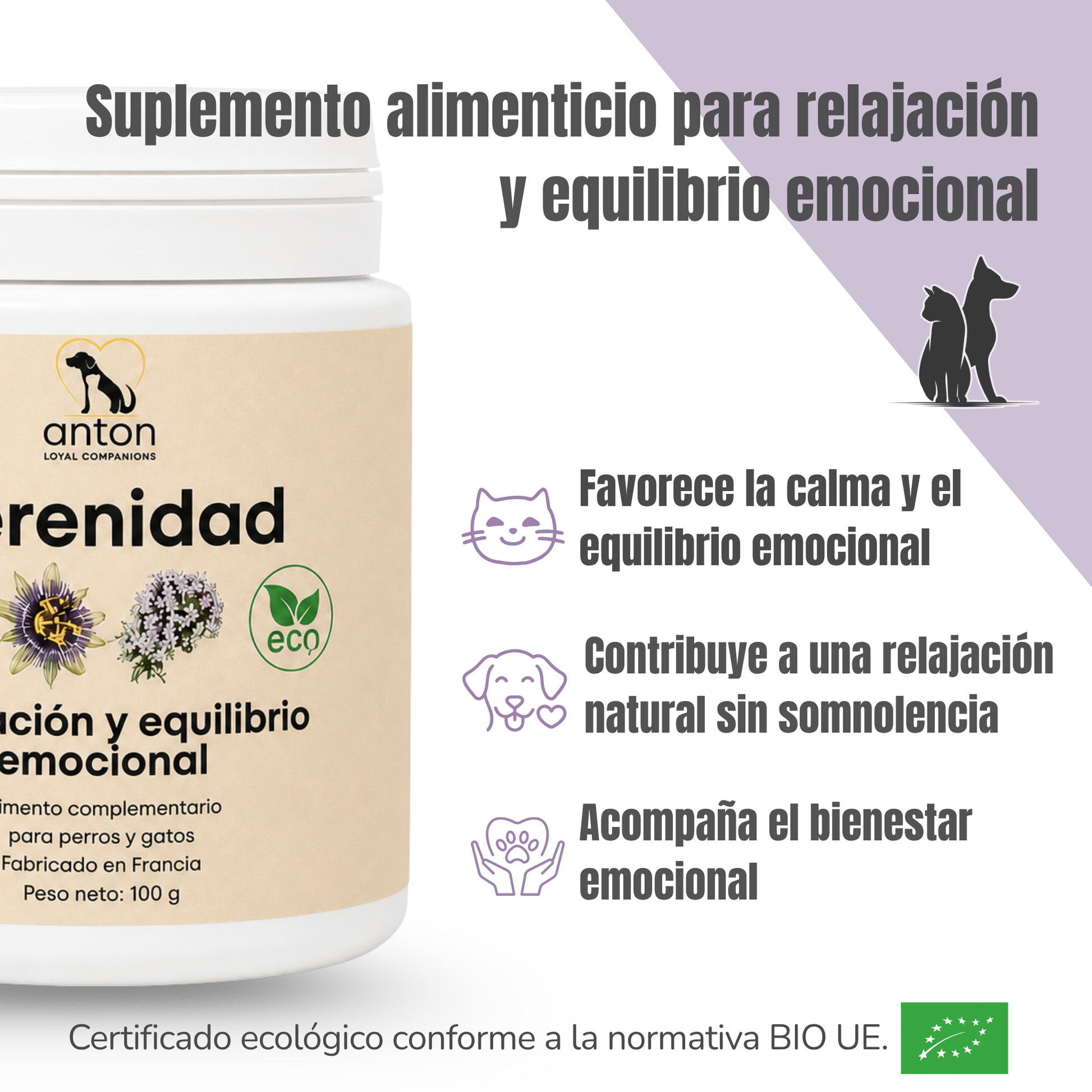 Antiestrés natural para perros y gatos – Serenidad ECO – 100 g_1