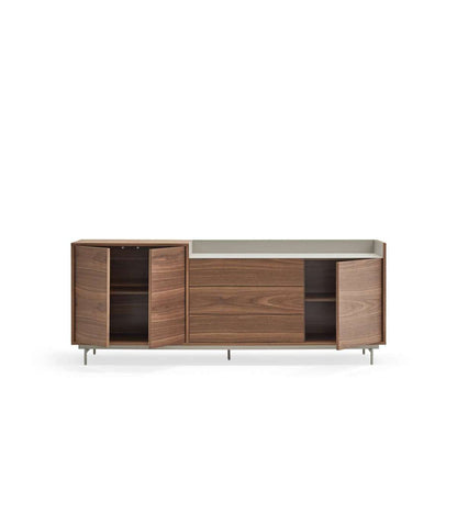 Mueble Aparador Para Comedor Modelo Valley 3 Puertas 3 Cajones Acabado Nogal/gris Claro, 4_2