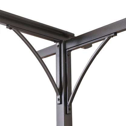 Outsunny Pérgola De Metal 3.5x3.5m Gazebo Cenador Con Techo Retráctil_4