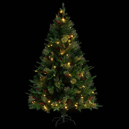 Vidaxl Árbol De Navidad Con Luces Y Piñas Pvc Con Pe Verde 120 Cm_3