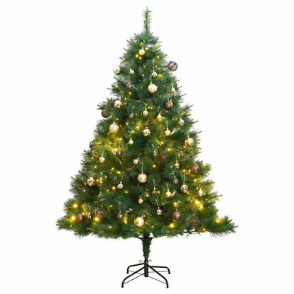 Vidaxl Árbol De Navidad Artificial Con Bisagras 300 Led Y Bolas 180 Cm_0