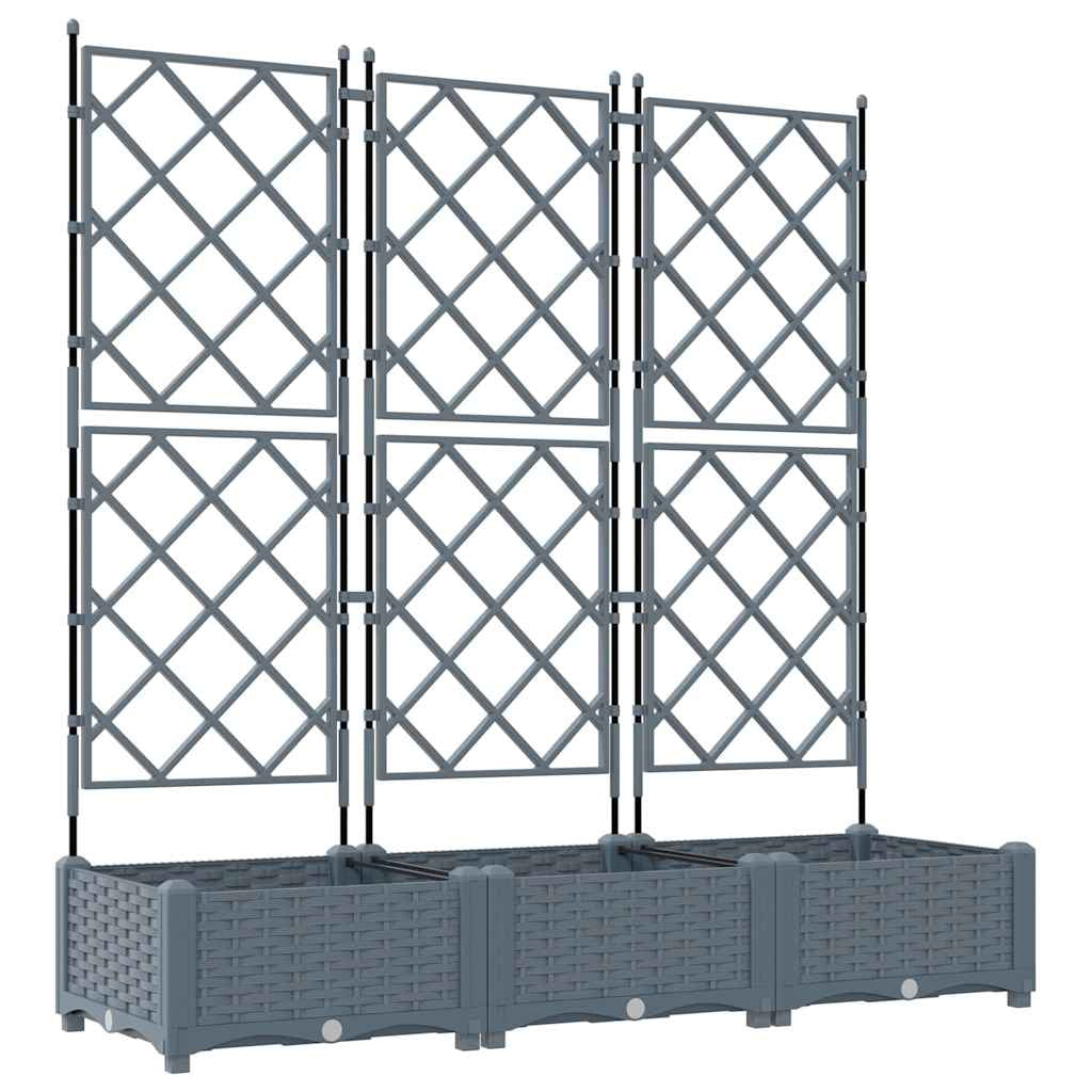 Vidaxl Maceta De Jardín Con Enrejado 3 Pcs Gris Claro_0