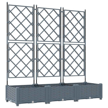 Vidaxl Maceta De Jardín Con Enrejado 3 Pcs Gris Claro_0