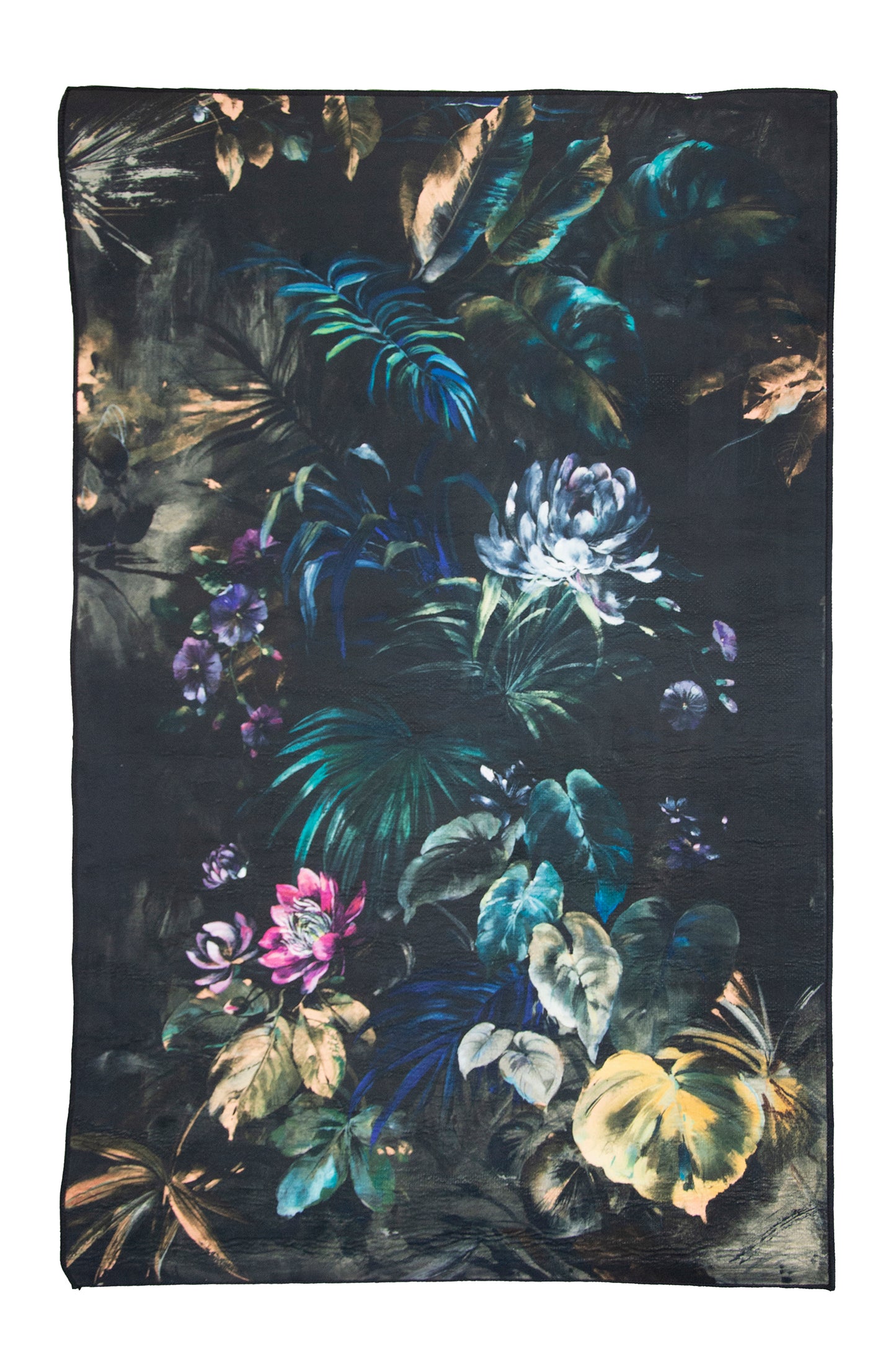 Alfombra De Terciopelo Negro Y Rosa 80x120cm- Decoración- Mobiliario Del Hogar_0