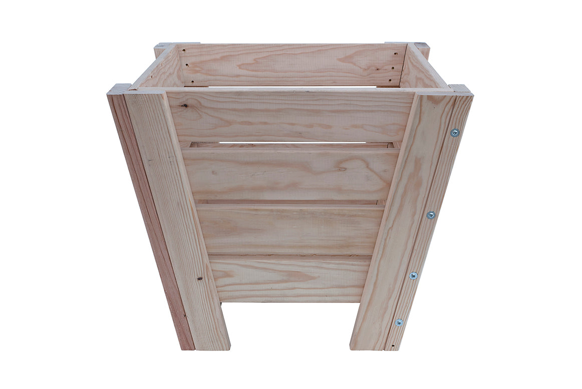 Macetero Abril Abierto De Madera Natural De 60 X 60 X 52 Cm 10° 90l + Bolsa Geotextil, Ideal Para Interior_1