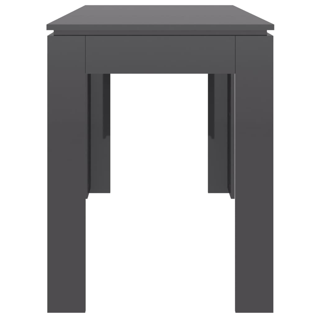 Mesa De Comedor Madera Contrachapada Gris Brillo 120x60x76 Cm_3